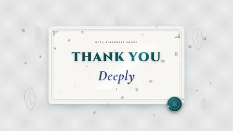 Thank you card design featuring a heartfelt message with a classy feel Stock Footage 344605280