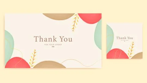 Thank you card template vector background Stock Illustration