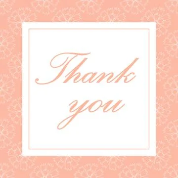 Thank you card vector with carnations. Stock Illustration
