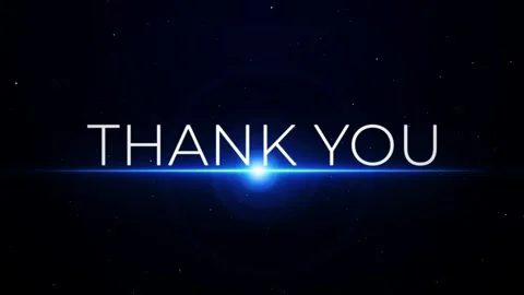Thank You Cinematic Text Animation With Lens Flare on Dark Background Stock Footage 320149341