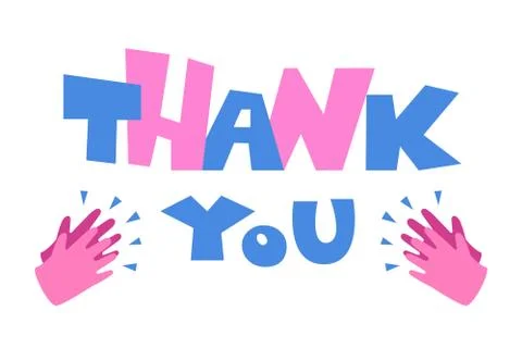 Thank you with clapping hands for your help Stock Illustration