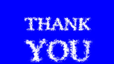 Thank You cloud text effect blue isolated background Stock Footage 139639332