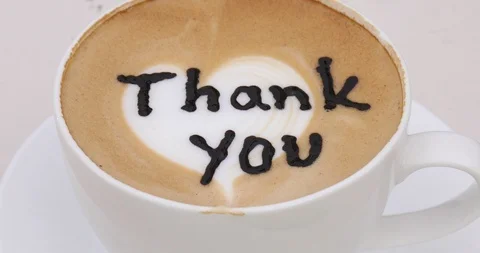 Thank you in a Coffee Stock Footage 90488467