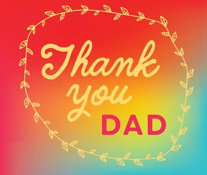 Thank you dad text on multi colored background Stock Illustration