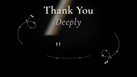 Thank you deeply message with decorative elements on black background 스톡 동영상 344594876