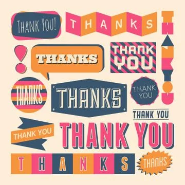 Thank you design elements Stock Illustration