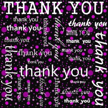 Thank You Design with Pink and Black Polka Dot Tile Pattern Repeat Background イラスト素材