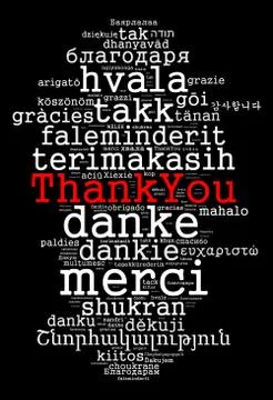 Thank you in different languages Stock Photos