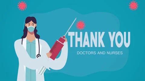 thank you doctors and nurses lettering w... | Stock Video | Pond5