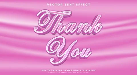 Thank You editable text effect Illustrazione stock