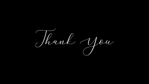 Thank You elegant script text animation on black background Stock Footage 317710010