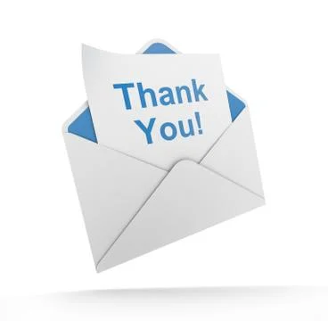 Thank you envelope concept 3d illustration Stock Illustration