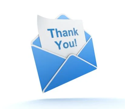 Thank you envelope concept  3d illustration Stock Illustration