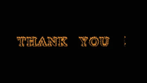 Thank You ! fire text effect black background Stock Footage 136314333
