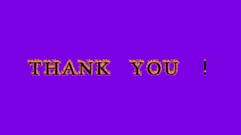 Thank You ! fire text effect violet background Stock Footage 136314336