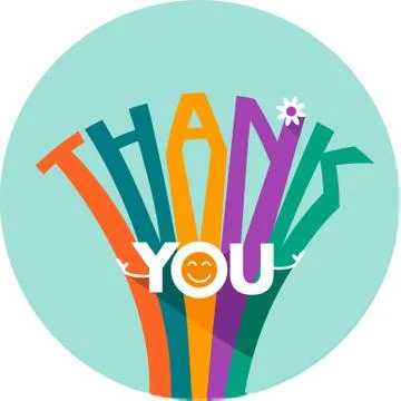 Thank you in a flat style Stock Illustration