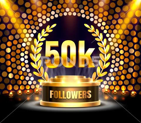 Thank you followers peoples, 50k online social group, happy banner ...