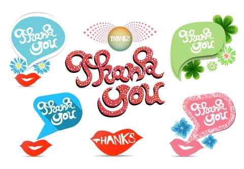 Thank you - grateful bubbles. Vector. Stock Illustration