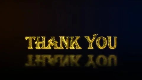Thank you greeting text with particles luxury animation, gold text animation Stock Footage 297250751