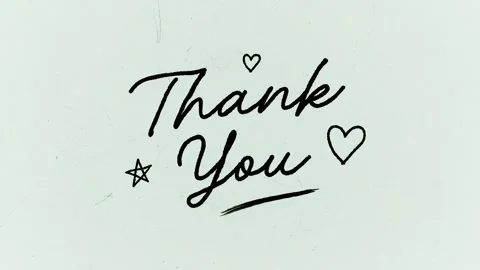 Thank You Hand Drawn Text Animation with Doodle Heart and Star Sketch Effect Stock Footage 339072406