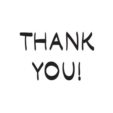 Thank You hand drawn vector scribble icon symbol Stock Illustration