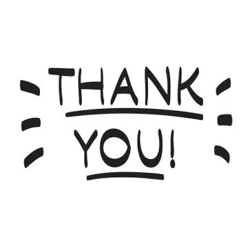 Thank You hand drawn vector scribble icon symbol Stock Illustration