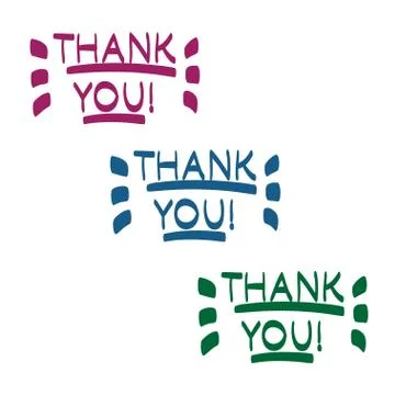 Thank You hand drawn vector scribble icon symbol Stock Illustration