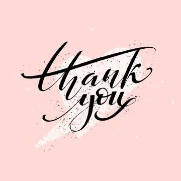 Thank you hand drawn vector modern calligraphy. Thank you handwritten phras.. Stock Illustration
