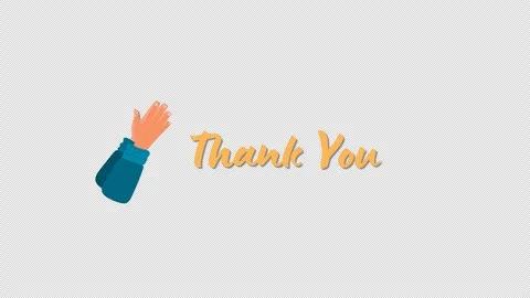 Thank you with hands clapping animation with alpha channel Stock Footage 336314444