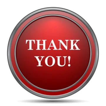 Thank you icon. Internet button on white background.. Stock Illustration