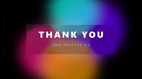 Thank you for joining us animated text overlay with vibrant colorful blurre.. Stock Footage 344851939
