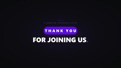Thank you for joining us animated text overlay for corporate events and pre.. Stock Footage 344855651
