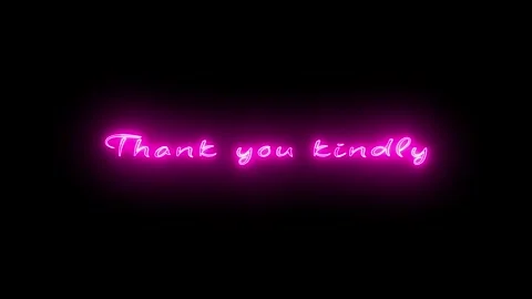 Thank you kindly! text line glow effect with 4k motion. Stock Footage 286142865