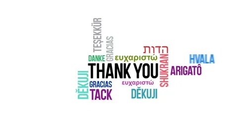 Thank you in many language flat vector aimation on white color background Stock Footage 260484974
