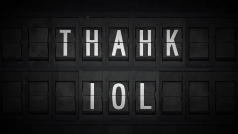 Thank You Message With Airport Split Flap Letters Stock Footage 330892633