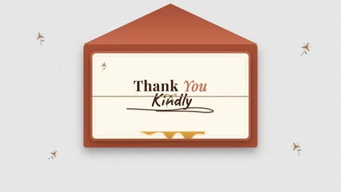 Thank you message displayed in a digital envelope design Stock Footage 344496797