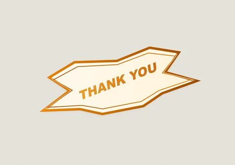 Thank you message in stylized diamond shape Stock Illustration