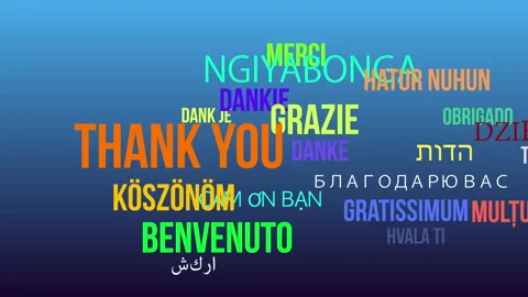 Thank You In Multi Language Video stock 153753591