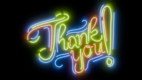 Thank you neon sign loop animation on uniform background for easy blending Stock Footage 333104841