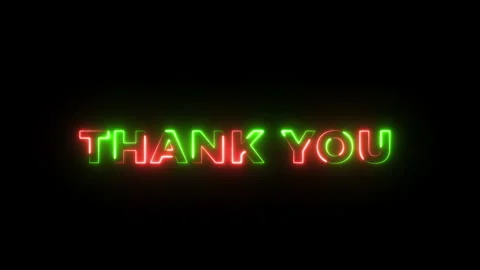 Thank You Neon Text advertisement promo animation video with dark background . H Stock Footage 295977831