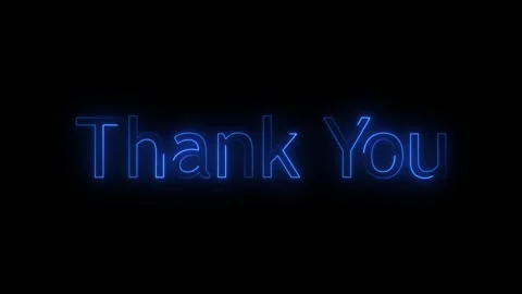 Thank You" Neon Text Effect with Bright Glowing Colors on a Dark Background   Stock Footage 303196191