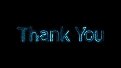 Thank You" Neon Text Effect with Bright Glowing Colors on a Dark Background   Stock Footage 303196193