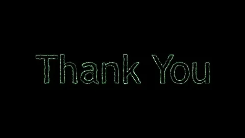 Thank You" Neon Text Effect with Bright Glowing Colors on a Dark Background   Stock Footage 303196204