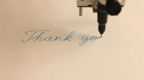 Thank you note executed by ink pen plotter Video stock 64527969
