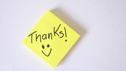 Thank You Note on Sticky Note Stock Footage 320614382