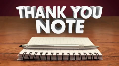Thank You Notes Write Notepad Pen Appreciation Communicate Stock Footage 61362762