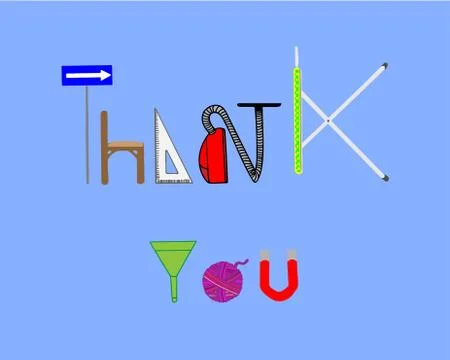 Thank you with objects Illustrazione stock