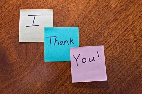 Thank You on Post It Notes Foto stock