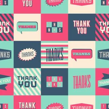 Thank you seamless pattern Stock Illustration