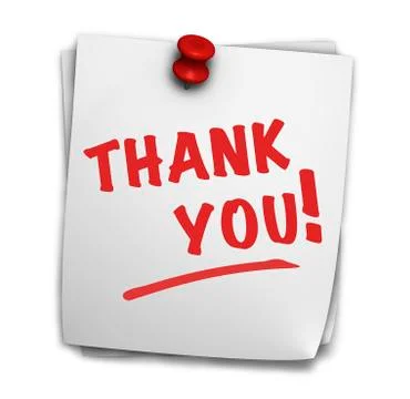 Thank you sign on post it Stock Illustration